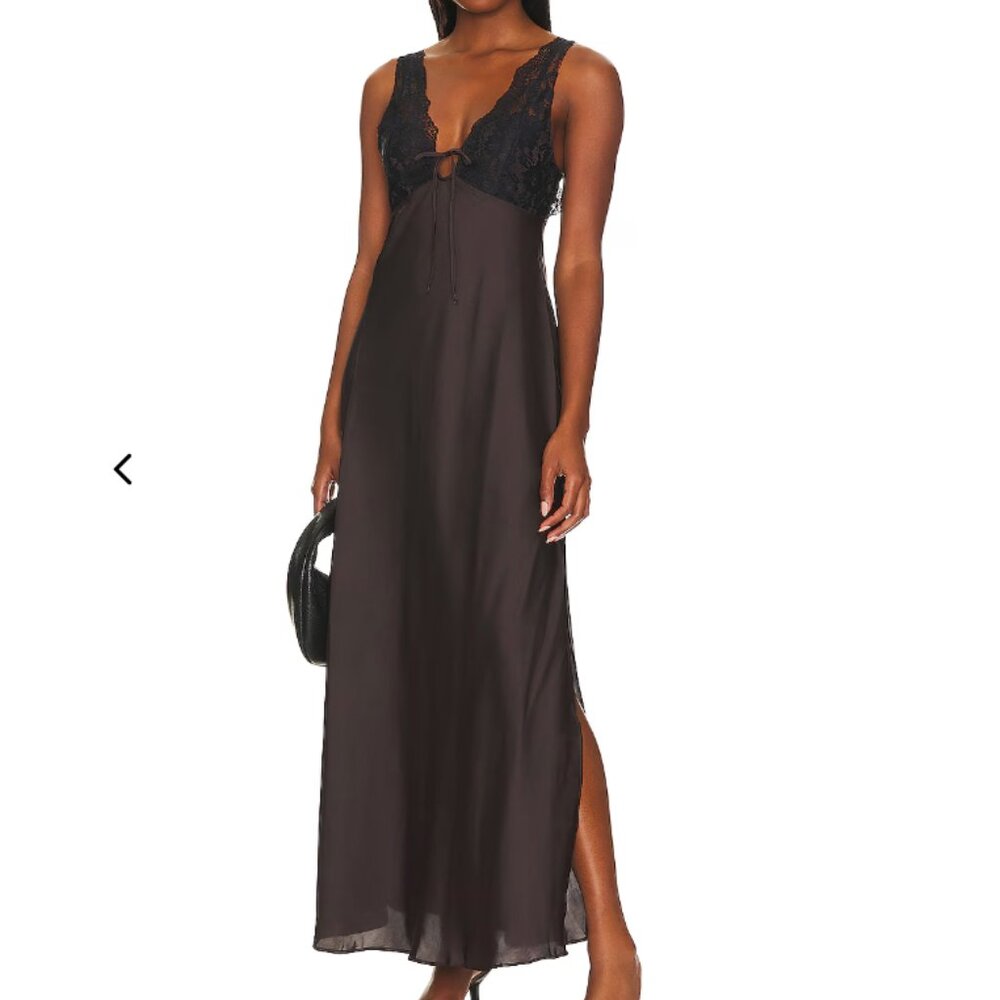 Free People Intimately Country Side Maxi Slip Hot Fudge small